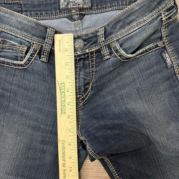 VTG Silver Jeans Lola 17 Bootcut Jeans Womens 28x32 Dark Wash Y2K Stud Pocket - Picture 7 of 9